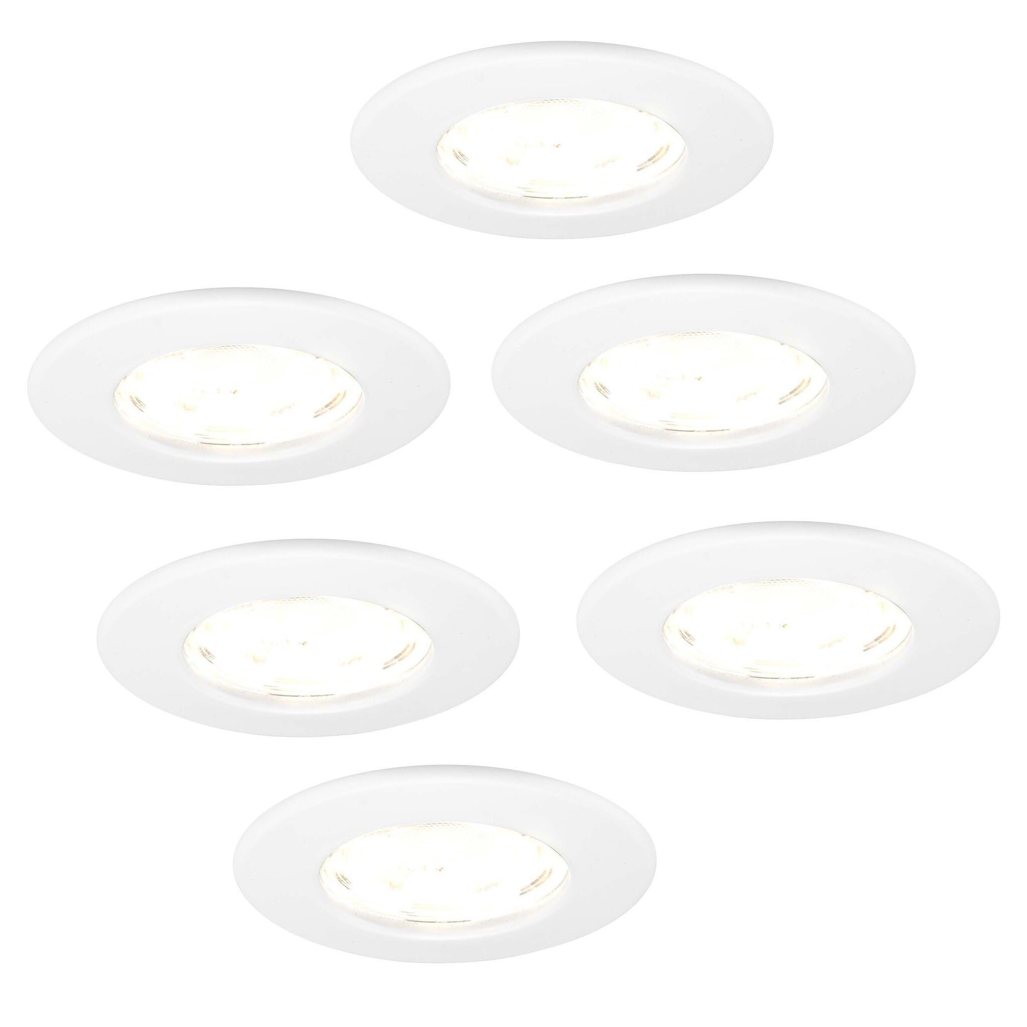 Ledvion - 6X LED Downlights, Dimmable, 5W, 2700K, Ø84mm, IP65, White, 5 Year Guarantee