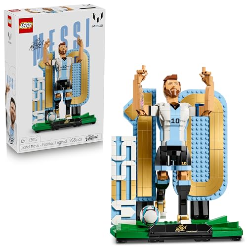 LEGO Editions Lionel Messi – Leggenda del Calcio Giocattolo - Kit Modellismo con Action Figure 3D da Esposizione - Decorazione Cameretta - Regalo per Bambini e Bambine da 12 Anni e Fan Adulti - 43015