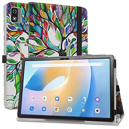 MAMA MOUTH Compatible con Blackview Tab 12 Funda,Soporte Cuero con Slim PU Funda Caso Case para 10' Blackview Tab 12 / Blackview Tab 12 Pro Tableta,Love Tree
