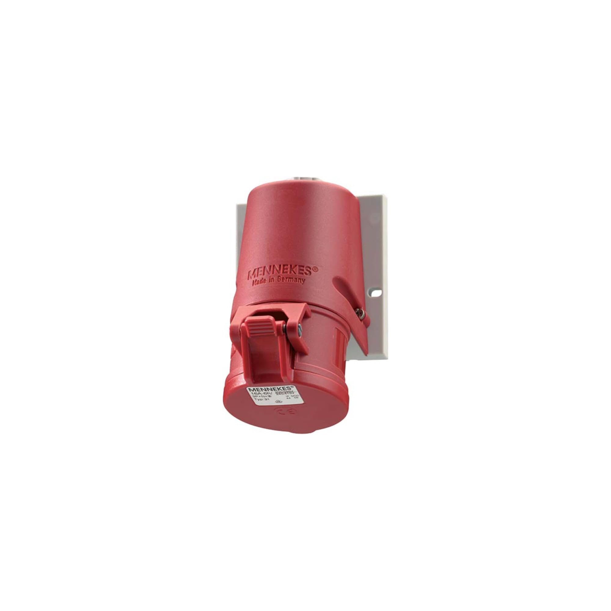 Mennekes 1343 socle de prise murale 3P+T 16A 400V IP44 rouge pour installation industrielle
