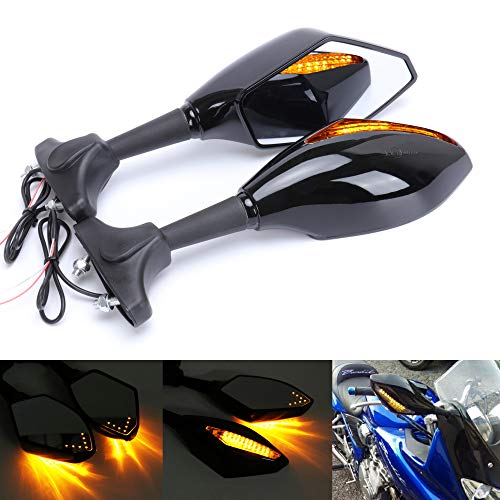 TABEN motocicleta LED Gire Indicador de señal integrado espejos de visión trasera para bicicleta de carretera deporte bicicleta