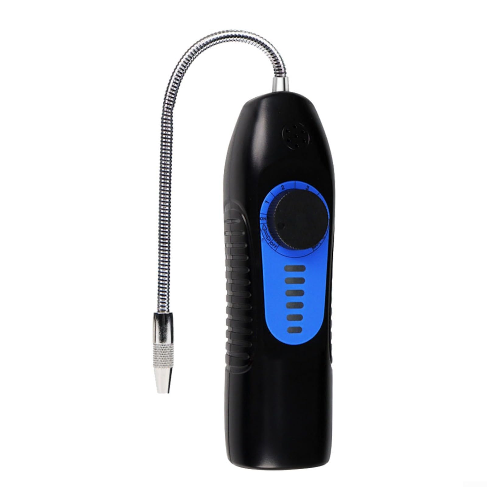 Detector de fugas halógeno para aire acondicionado de coche, detector de fugas de refrigerante con precisión de 3 g/año, sonda flexible y alarma acústica, color negro