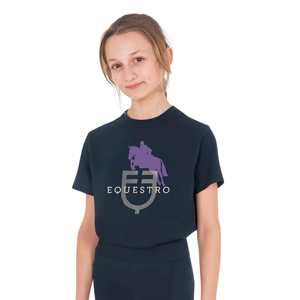 Horse Jump Glossy Logo Cotton Junior Short Sleeve T-Shirt 8 Years