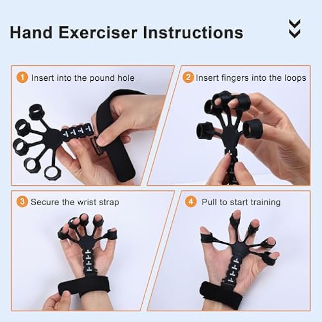 5PCS Grip Strength Trainer Kits, Hand Gripper Strengthener, Forearm Strengthener, Forearm Exerciser, Finger Grip Strengthener, Wrist Strengthener, Stress Relief Ball, Grip Ring, for Muscle Building, Hand Exercisers for Therapy