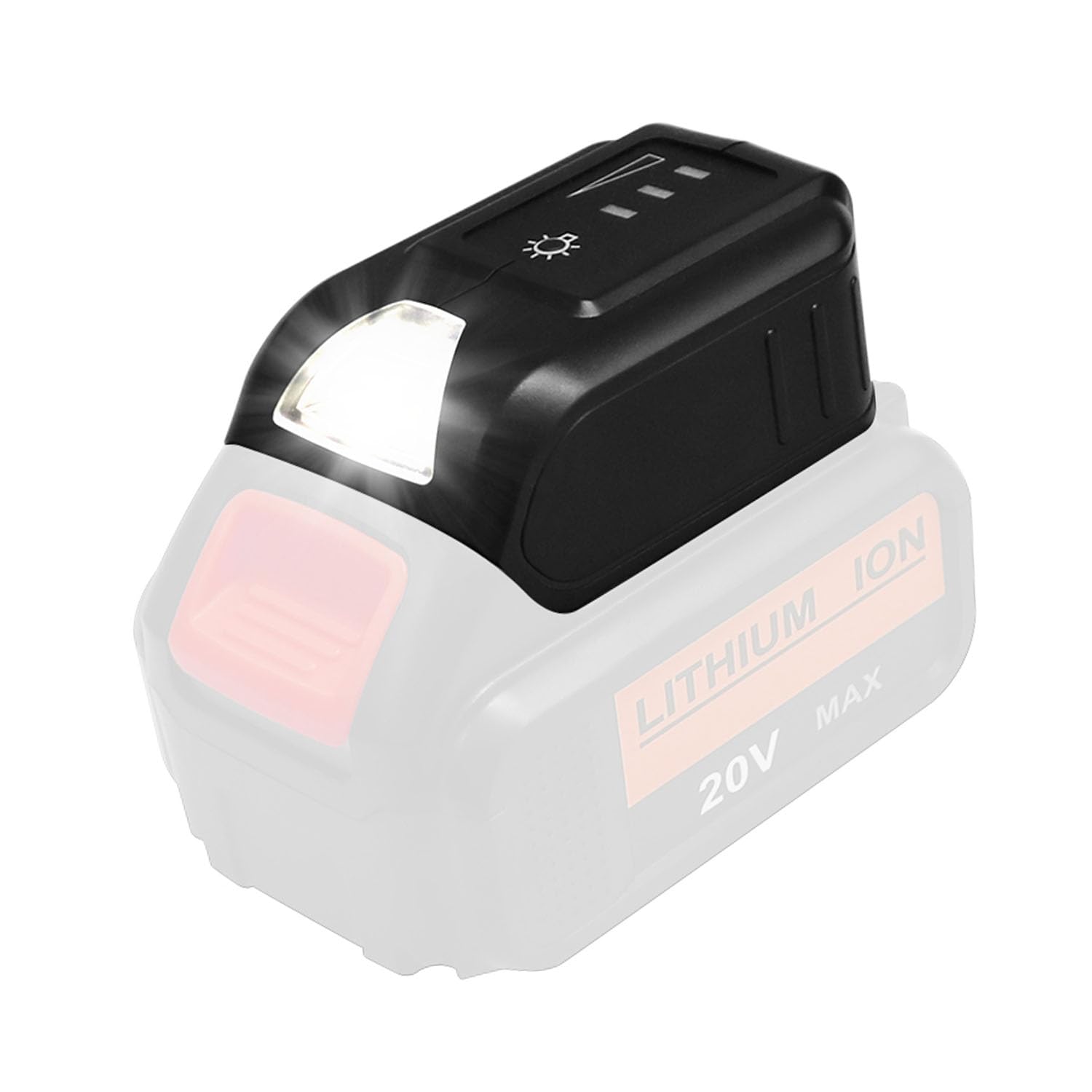 USB Power Source Adapter Charger DCB090 Replacement, Compatible with Dewalt 18V 20V Lithium-ion Battery with LED Light