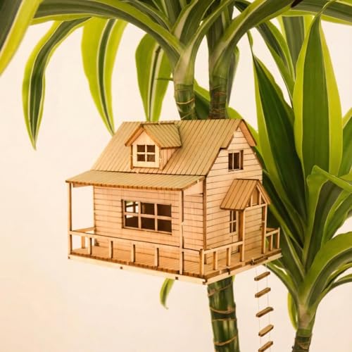 Tiny Treehouse Miniatur Baumhaus für Zimmerpflanzen - DIY Holzpuzzle, Dekoration und Geschenke, Made in Germany