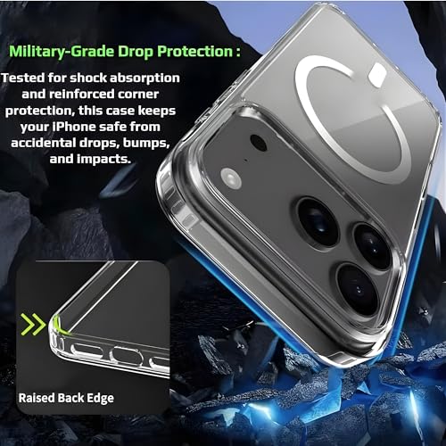 Image of Transparent Back Cover for iPhone 17 Pro | Shockproof Slim Case with 360 Degree Drop Protection | Clear PC + TPU Hybrid Bumper Design