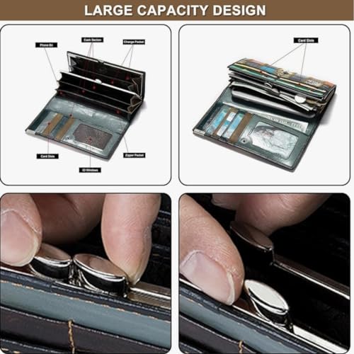 Generic Women Multicolor Wallets Genuine Leather Card Holder Organizer (Colorful, square shape, bifold, 9)3