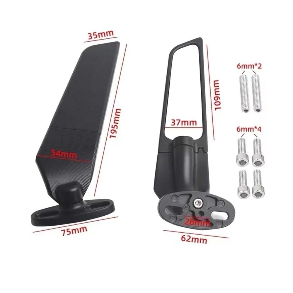 motos Miroir vélo Rétroviseurs Latéraux Moto Pour CBR650R, CBR1000RR, CBR600RR, CBR 250R, 300R, 400R, 500R, Rétroviseurs Latéraux Réglables Et Rotatifs