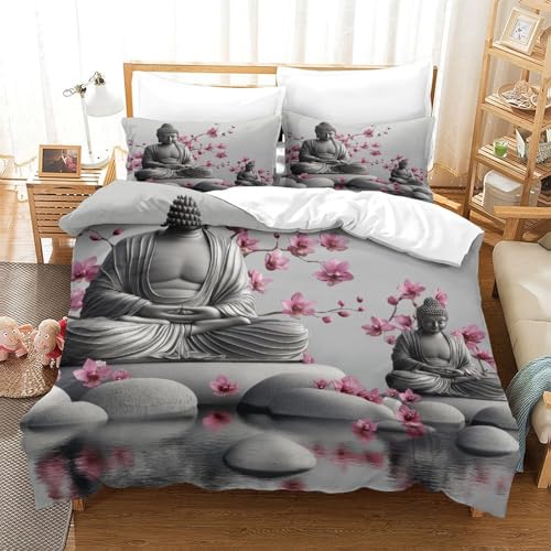 Housse de couette Bouddha imprimé 3D de qualité supérieure pour lit grand format Super King