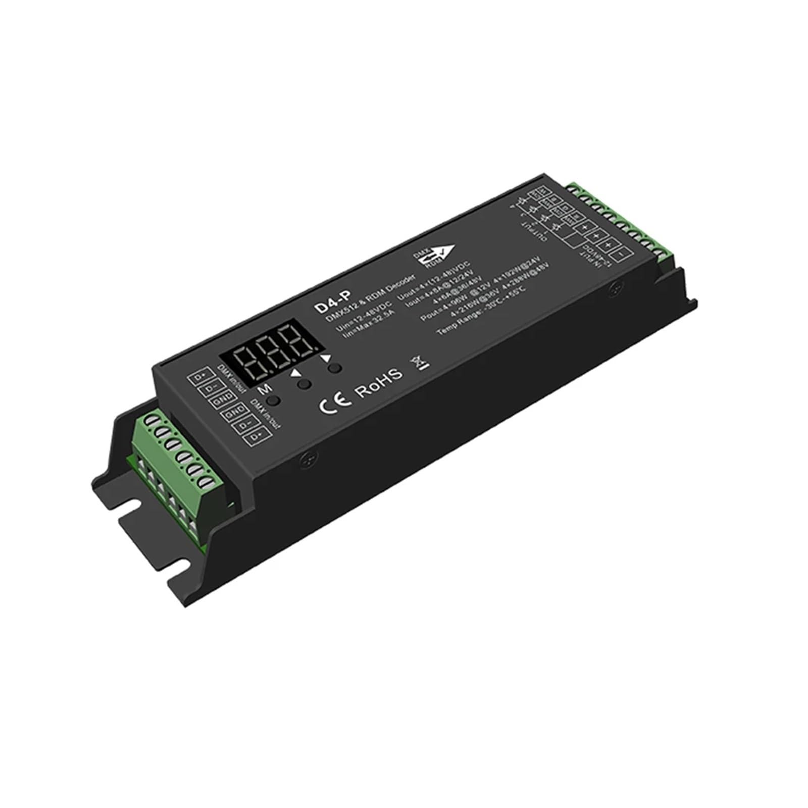 Décodeur DMX512 4 canaux tension constante 12V 24V contrôleur bande lumineuse LED tactile D4-P