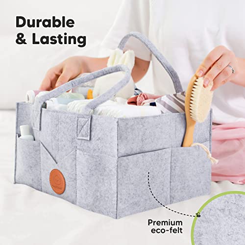 Keababies Diaper Caddy Organizer - Baby Organizer For Nursery, Car Storage Organizer, Baby Gift Basket, Changing Table Organizer, Portable Diaper Organizer Caddy For Girls, Boys (Classic Gray) #TOP5