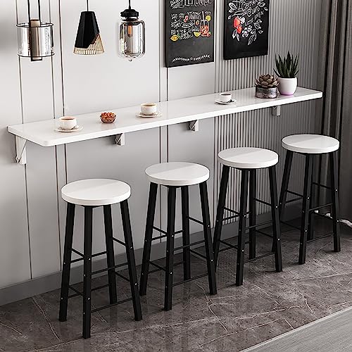 Mesa plegable de pared, mesa de comedor de madera, diseño largo y estrecho para cocina, bar o tienda de té con leche, ahorra espacio y solución práctica