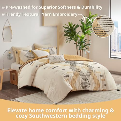 Image of INK+IVY Global Inspired Cotton Comforter Set with Yellow Finish II10-1112