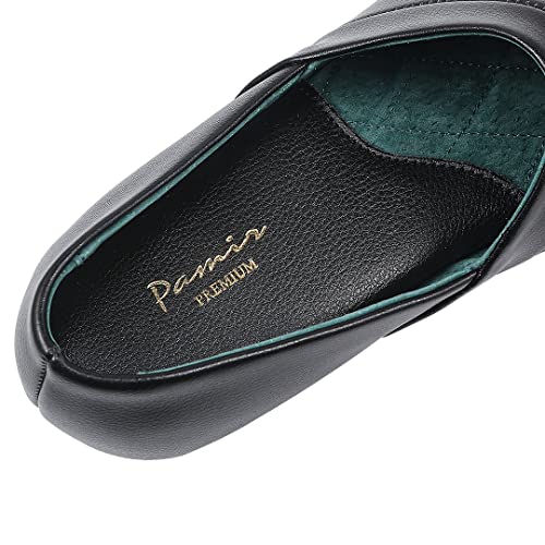 PAMIR Men's Genuine Leather Opera Slippers with Memory Foam Insole and Leather Outsole3