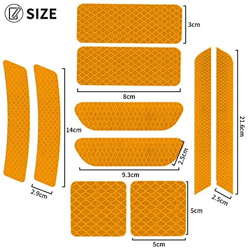 YOUYIKE 20 Pièces Orange Sticker reflechissant Casque Velo, Bande réfléchissante Autocollant de vélo Haute visibilité et sécurité de vélo de Nuit, pour Trottinette Poussette Voiture - Image 3