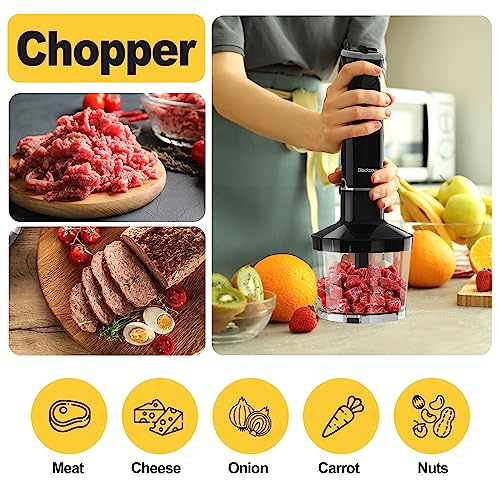 Blackcow Immersion Hand Blender,500W 5-in-1 Hand Blender Electric 12-Speed with Turbo Mode,Handheld Blender Stick with 304 Stainless Steel Blades for Soup, Smoothie, Puree, Baby Food - Image 7