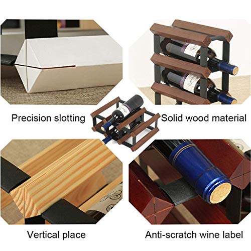 Soporte para 6 botellas de vino de madera maciza miniatura 3