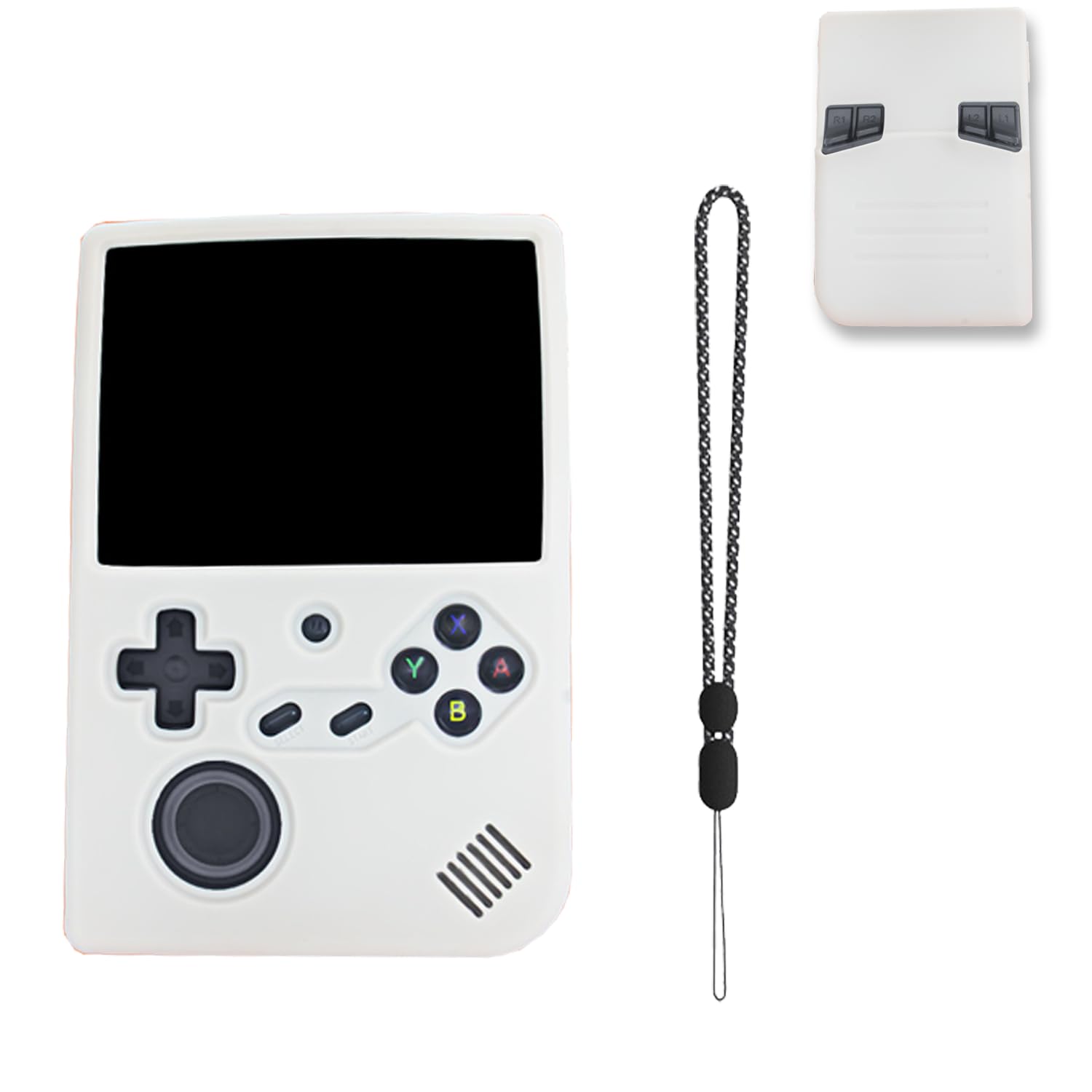 NOUKAJU Case for ANBERNIC RG40XX V Handheld Game Console, Silicone Protective Cover,Drop-Proof,Scratch-Proof,Shock-Proof,Dust-Proof,Protective Case for RG40XX V Game Console(Off-White)