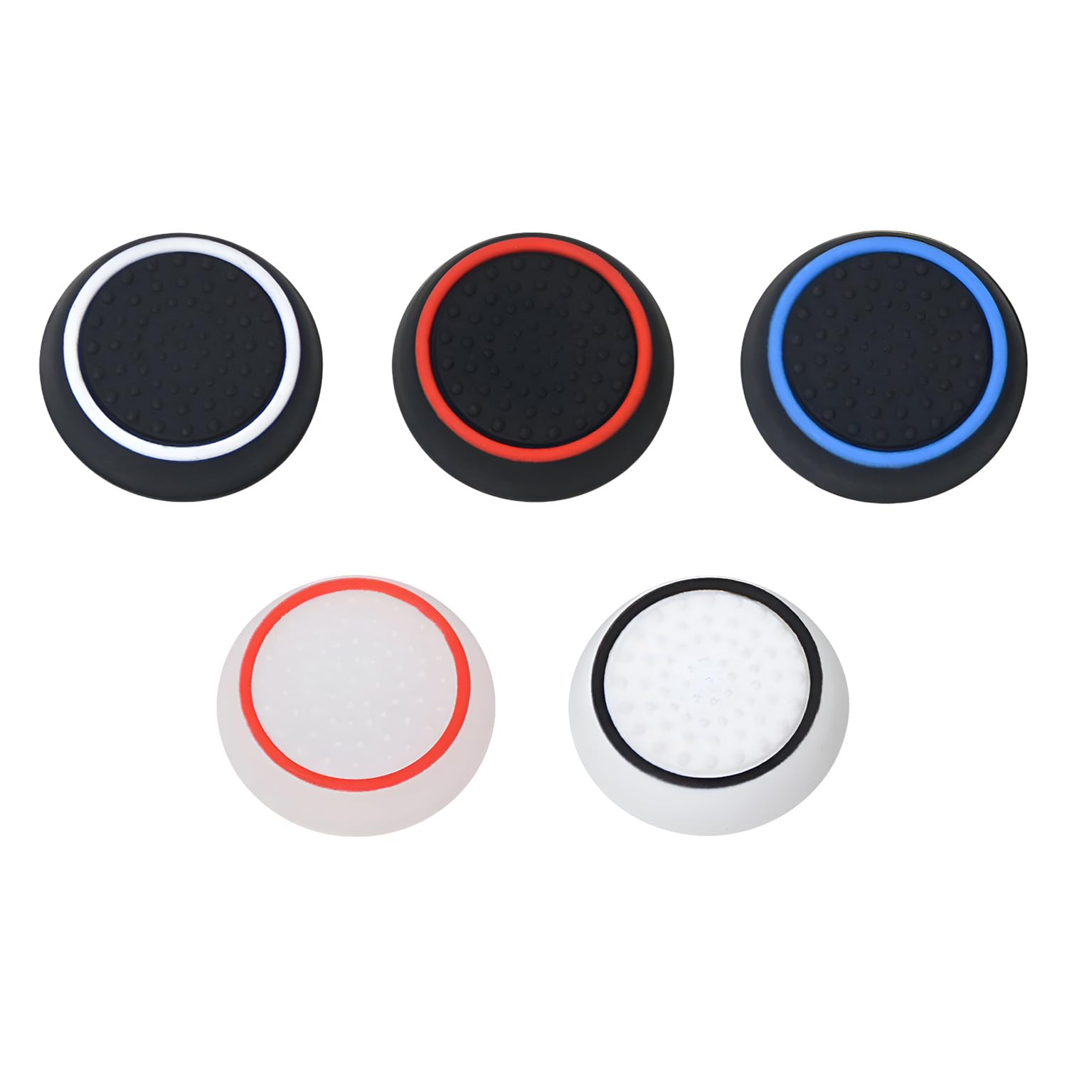 HICLE Combo Pack Silicone Thumb Grip Button Caps for PlayStation Controllers – Non-Slip Joystick Covers Compatible with PS4, PS5, PS4 Pro (Set of 5 – Black, Blue, Red, White)-image-46
