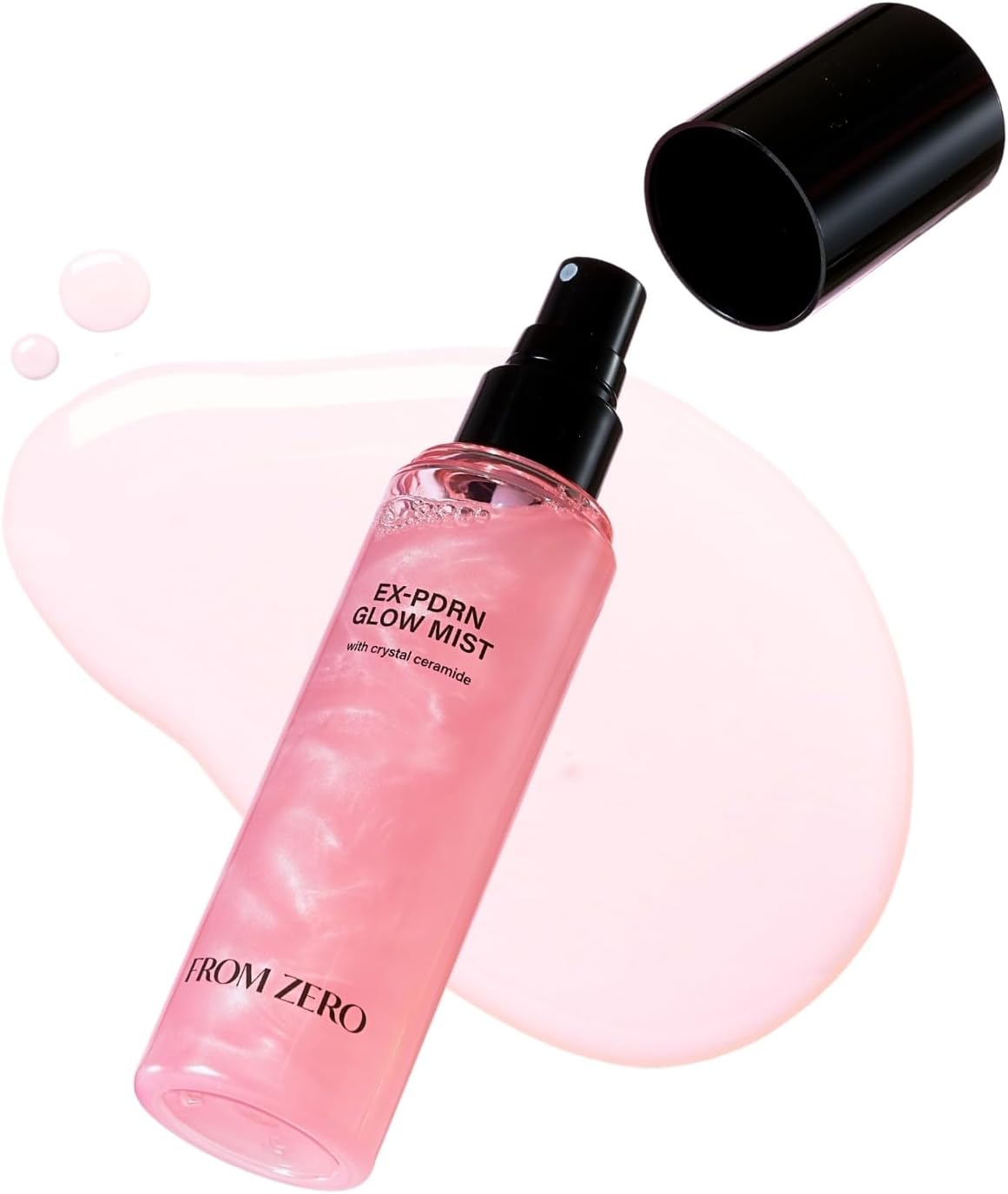 FROM ZERO EX-PDRN Glow Mist, Pink Ceramide Toner Spray, Rose Scent, Light-weight Hydration, Moisturizing, Broccoli PDRN, Jinseng Exosomes, Vegan Collagen, Niacinamide, Gift for Girlfriend, 3.38 fl.oz.