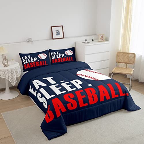 Image of Feelyou Baseball Bedding Set King Size 3Pcs for Boys Girls Women Men