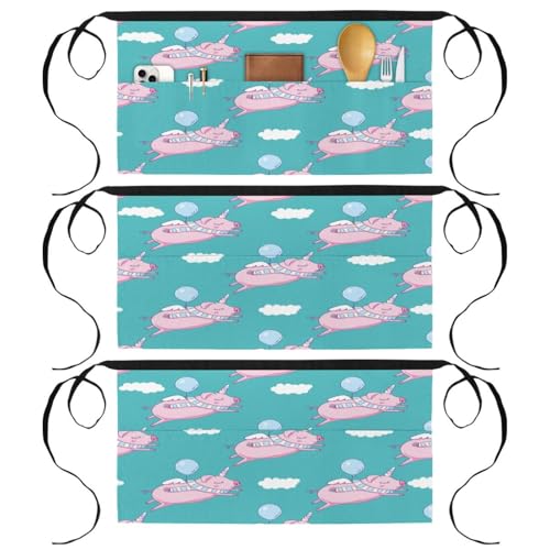 Tabliers courts de chef pour pâtisserie et nettoyage de la maison motif cochon