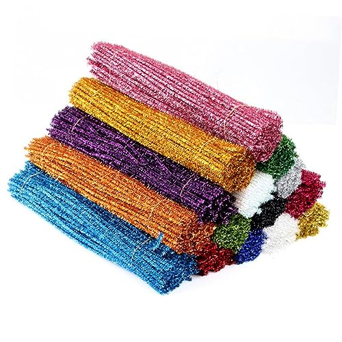 DOITOOL Bendable Christmas Tinsel Strips 300pcs Twisted Sticks Glitter Rods for Indoor Decorations DIY Projects and Boys and Girls' Play