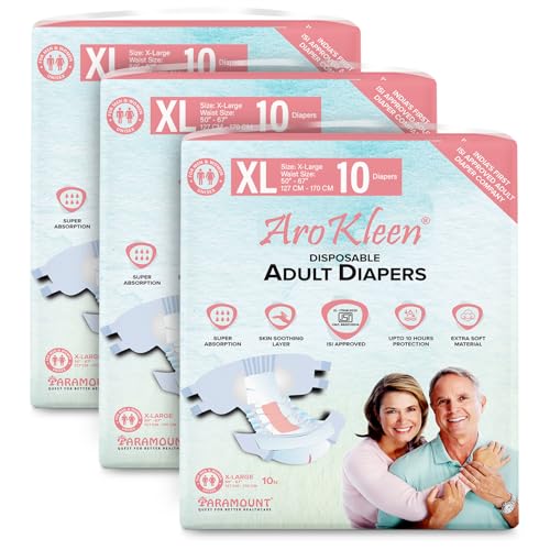 Image of (Isi Certified)Premium Unisex Adult Diapers Tape Style -30 Count(Extra Large)With Odour Lock And Anti-Bacterial Absorbent Core- Waist Size 127-170 Cm(50 inch-67 inch)-Pack Of 3