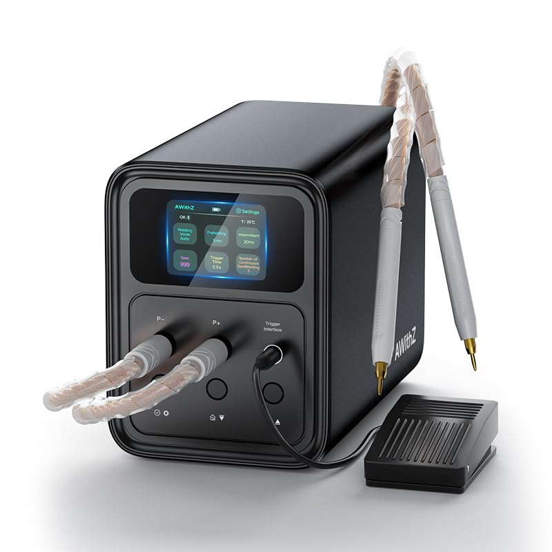 56.8 KW Capacitor Battery Spot Welder, AWithZ Spot Welder, 2-in-1 Automatic & Foot Pedal Two Modes Battery Farad Welding Equipment for 18650/LiFePO4