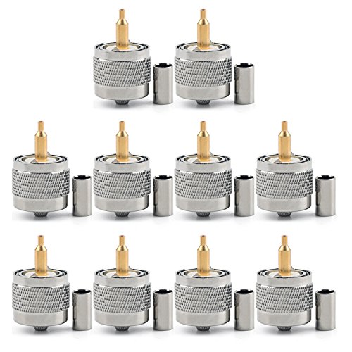 10 Piezas Conector UHF Macho PL259 Para Cable RG58 RG142 LMR195 miniatura 1