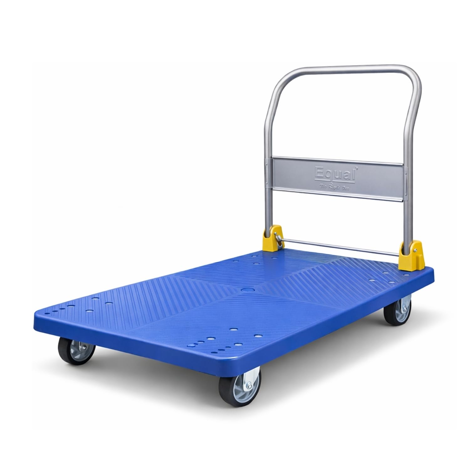 Equal 500kg Portable Foldable Platform Trolley - 5-Wheel High-Density PU System - Heavy-Duty PP Frame - 1-Year Warranty - Warehouse, Factory and Industrial Use (105cm x 63cm)
