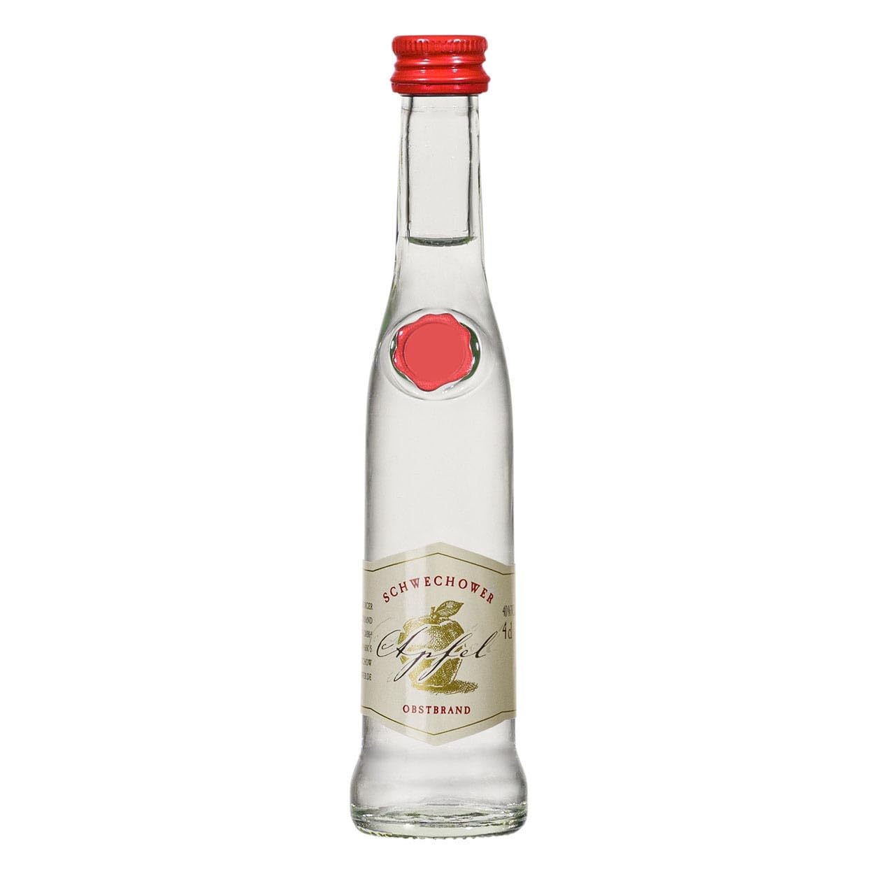 10 x Obstbrand Apfel 4cl (40% Vol) - Apfelbrand - kleine Flaschen | Schnaps aus Deutschland | Schwechower Obstbrennerei (1229)