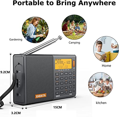 undefined XHDATA D-808 ポータブルラジオ FM AM SW LW ワイドFM エアバンド SSB BCL DSP RDS ポケットラジオ 防災 高感度 小型 電池式 充電式 スリープ機能付き 目覚まし時計 日本語説明書付き の商品画像 3