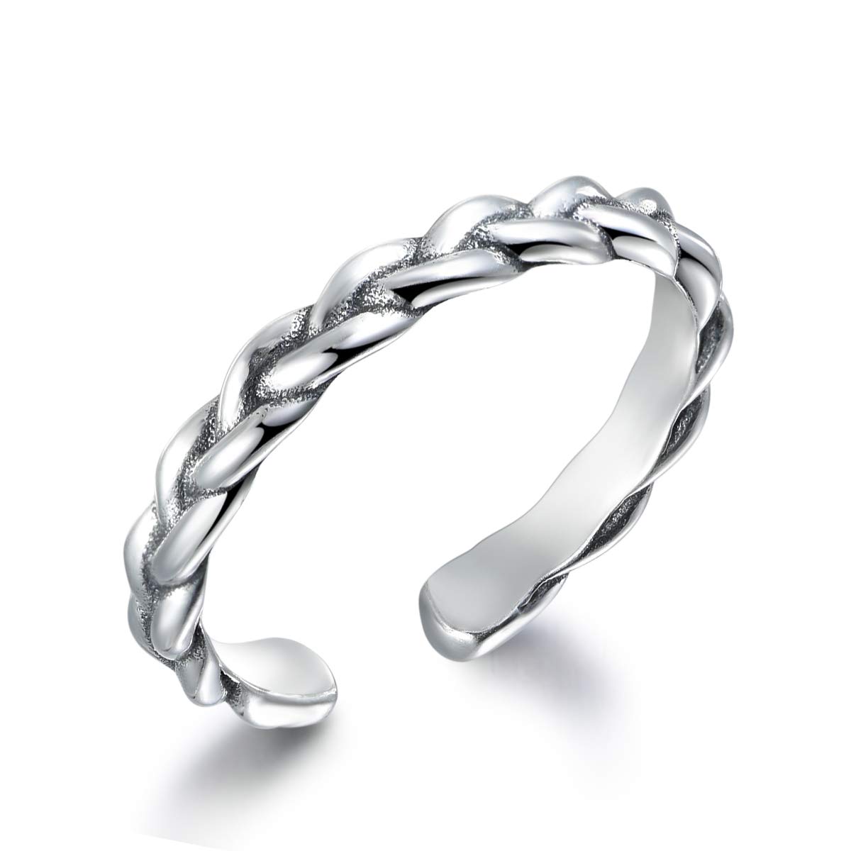 SNORSOSilver Ring for Women, 925 Sterling Silver Adjustable Open Thumb Ring for Men Women