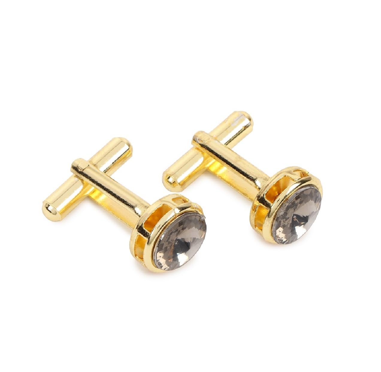 fashmade “where fashion is made” FashMade Golden 24k Plated Stainless Steel Cufflinks for Men | Embedded American Stone | Anti-Rust | Cufflink Box Included | Perfect for Formal Wear & Gifting-picture-13
