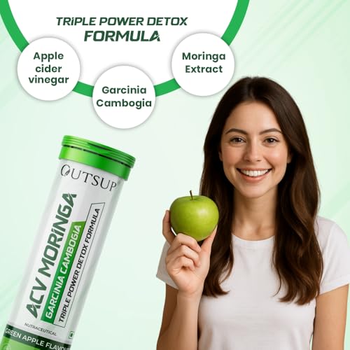 Image of ACV Moringa with Garcinia Cambogia | For Supports Weight Loss, Control Cravings, Convert Fat Into Energy, Boost Energy & Immunaity - 15 Effervescent Tablet