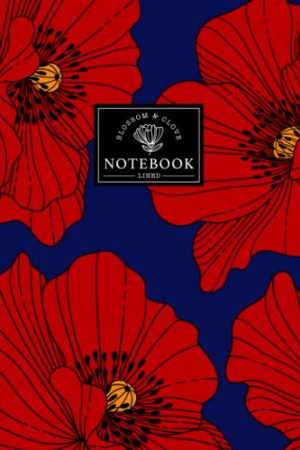 Poppy Flower Notebook: Red Floral Journal with Lined Pages