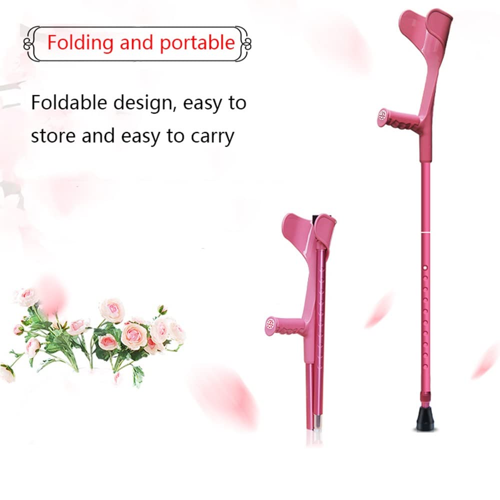 1 Par 2 Unidades Muletas Adultos, Muletas Médicas Antebrazo, Bastones Plegables, Muletas Ajustables, para Adultos y Niños con Alturas 140-190cm Decorate