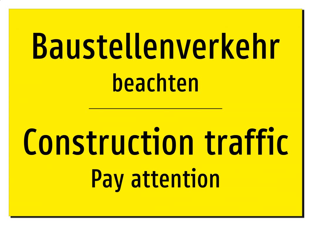 50714-DEEN-T-08 | Baustellenverkehr Schild Deutsch Englisch