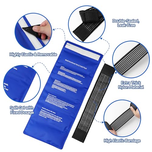 Image of Dog Gel Ice Packs, Reusable Hot and Cold Ice Packs for Dog Injuries, Joint Pain, Muscle Soreness, Pain Relief, Post-Surgery Recovery, Adjustable Pet Gel Wrap for Dog's Knees, Back and Shoulders