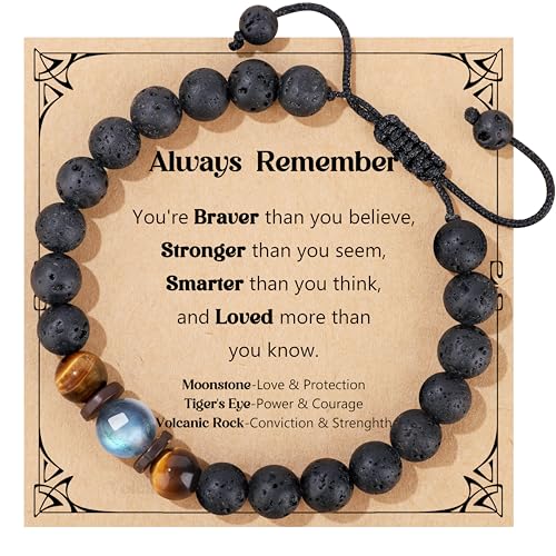 JoycuFF Bracelets for Men Teens Gifts Ideas Teenage Graduation Gift Him Hematite 10 12 16 18 Years Old 1 8th Birthday Son Grandson Christmas Day Stocking Stuff