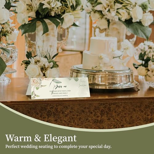 Image of 100 Pack Ivory Tent Cards Printable 3.5 inchx11 inch | Goefun 80 lb Blank Name Cards for Table Setting Pre-Scored Place Cards for Weddings, Banquet & Events