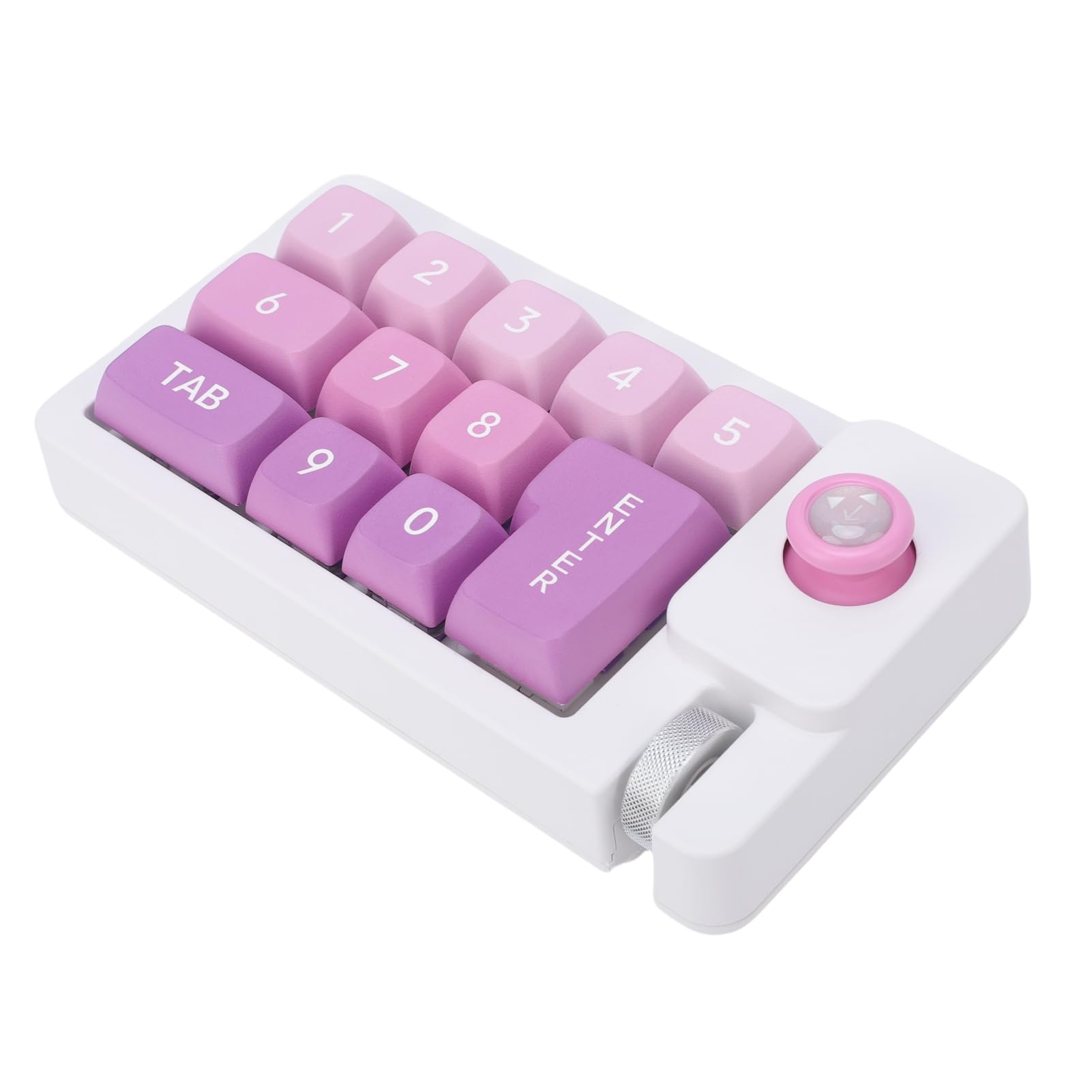 Pavé Numérique Mécanique, Clavier Numérique USB Filaire avec Rétroéclairage RVB, 12 Touches Programmables et Molette de Joystick, pour Ordinateur Portable, Jeu et Travail de Bureau (Purple)