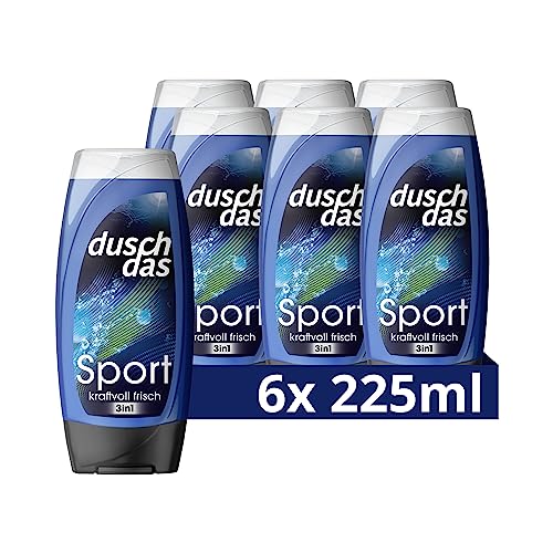 Duschdas 3-in-1 Duschgel & Shampoo Sport Duschbad mit Fresh-Energy-Duftformel sorgt für einen erfrischenden Start in den Tag 6x 225 ml