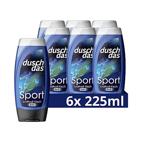 Duschdas 3-in-1 Duschgel & Shampoo Sport Duschbad mit Fresh-Energy-Duftformel sorgt für einen erfrischenden Start in den Tag 6 x 225 ml, Lavendel