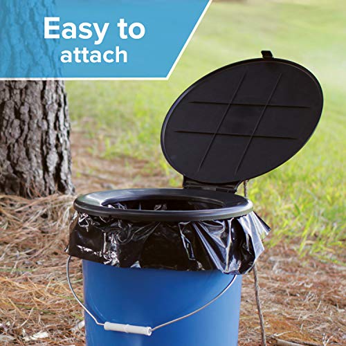 image for Camco Bucket Toilet Seat with Lid | Fits 5 Gallon Buckets | Includes 3