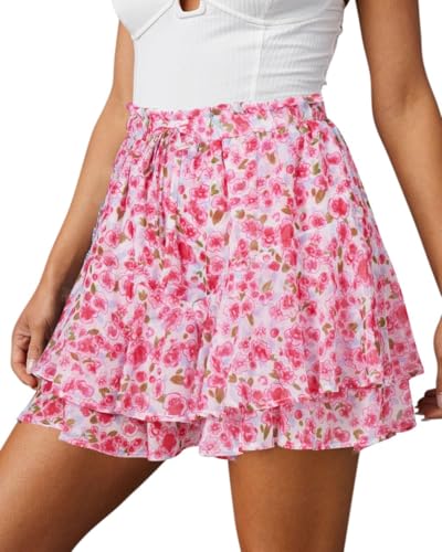Mini jupe florale et volants en mousseline style bohème chic pour look de vacances d'été