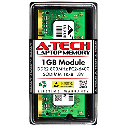 A-Tech 1GB W[ Synology DiskStation DS2411+ DS1511+ DS1010+ NAST[o[p - DDR2 800Mhz PC2-6400 SODIMM  RAM (Synology DDR2-800 