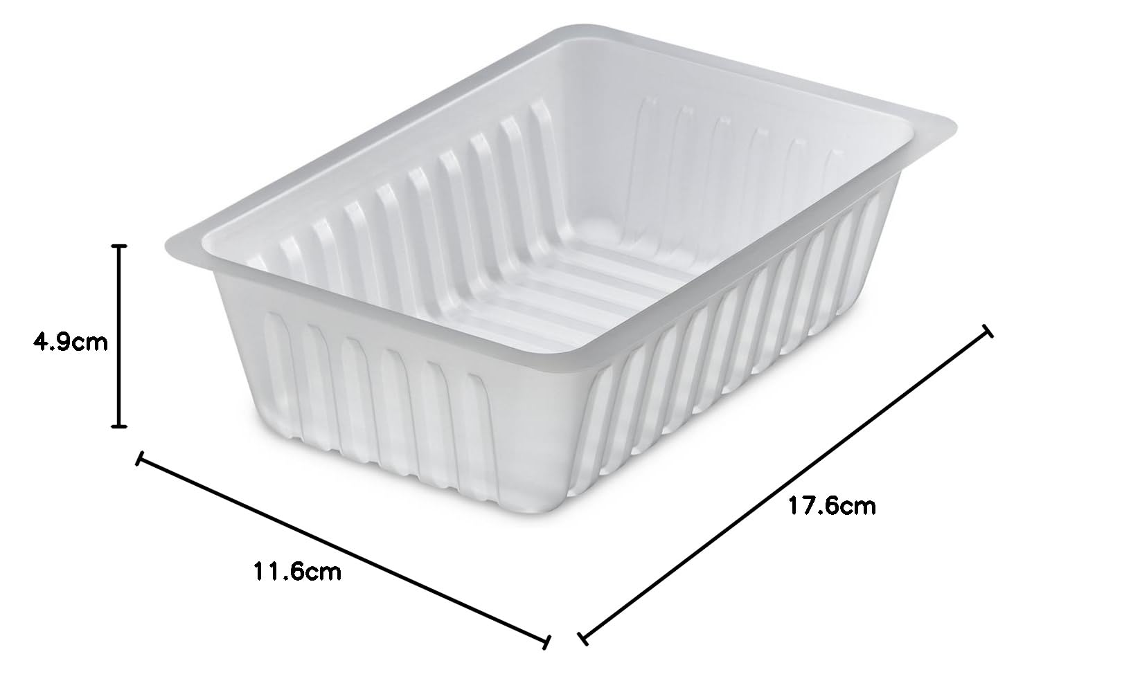 GUILLIN - CAISSIPACK B750T CARTON DE 1250 Barquette Charcutiere 750cc, Plastique, Transparent, 17,6 x 11,6 x 4,9 cm
